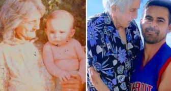 Oma wordt 99 jaar en haar kleinzoon geeft haar een foto van toen hij nog een kind was: “Je bent het licht van mijn dagen”