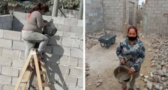 Tiene 4 hijos y no tiene dinero para pagar a los albañiles: mamá se arremanga y construye su casa ella misma