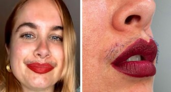 She highlights her mustache with mascara and defies all standards of beauty: It's normal to be hairy