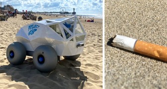 Un robot intelligent nettoie les mégots de cigarettes sur les plages