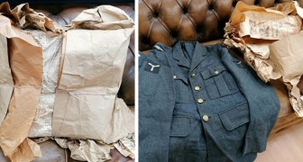 Trovano un pacco di carta mai aperto da 70 anni con un'uniforme da aviatore perfettamente conservata