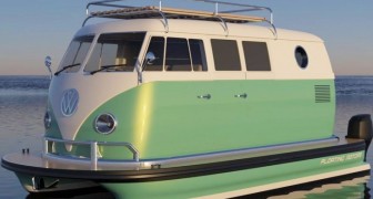 Motori galleggianti: azienda trasforma il mitico pulmino Volkswagen in una lussuosa e originale barca