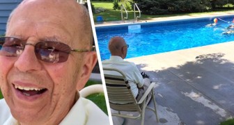 En äldre man öppnar ett poolområde på gården för barnen i hans grannskap: nu är jag inte längre ensam