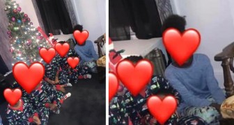 Oma geeft met kerst dezelfde pyjama aan haar 5 kleinkinderen, maar sluit één kleinkind uit: de foto maakt het web woedend