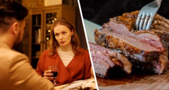 Elle oblige son petit ami à manger de la viande pendant le repas de Noël : Ne fais pas de simagrées