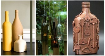 Ricicla con creatività le bottiglie di vetro per ricavarne decorazioni e oggetti d'arredo originali
