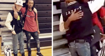 Boy asks his bullied classmate to follow him to the school gym and gives him the sneakers he had always wanted