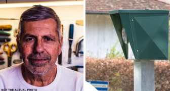 Hij bouwt een nepflitser om automobilisten te laten vertragen die langs zijn huis rijden