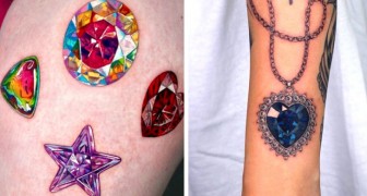 Questa artista crea tatuaggi che sembrano gioielli e pietre preziose: 15 splendidi esempi