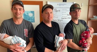 Drei Feuerwehrmänner aus derselben Kaserne werden am selben Tag im selben Krankenhaus Väter