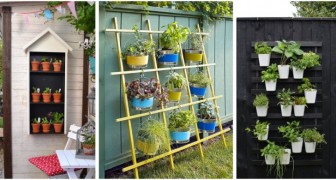 Fai ordine tra i vasi in giardino con questi fantastici scaffali fai-da-te per l'esterno