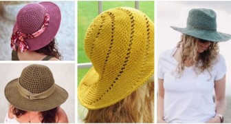 Des chapeaux pour vous protéger du soleil, légers et colorés : découvrez comment en réaliser mille avec le crochet ! 