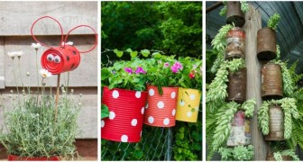Tante idee per riciclare con creatività le lattine di metallo in giardino: scoprile tutte