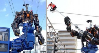 Giappone: gigantesco robot Gundam ripara le linee elettriche delle ferrovie (+VIDEO)