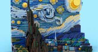 Van Gogh diventa un set della Lego: la Notte stellata adesso in 3D