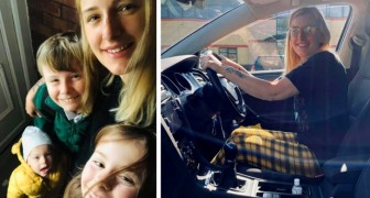 Mom is criticized for going out in her pajamas to take her children to school: she responds in kind