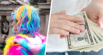 En tjej färgar sitt hår i regnbågens alla färger och spenderar 300 dollar, pappan låter henne betala hyran som straff