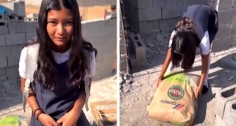 Young girl wants to leave school and make videos for the web: her father teaches her a lesson on the construction site where he works