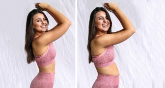 Influencer shows her real self with photos taken seconds apart