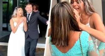 Hon tror att föräldrarna inte kommer att komma på bröllopet så när hon ser dem faller hon ned på knä och brister ut i tårar (+VIDEO)