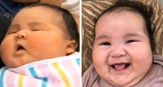 A baby girl weighing over 6.5 kg is delivered by natural childbirth: her chubby face conquered everyone (+ VIDEO)