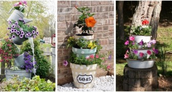 Flower Tower: crea delle bellissime torri di vasi fioriti per decorare il giardino