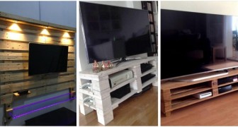 11 proposte creative per realizzare con le tue mani mobili e pareti TV con legno di pallet