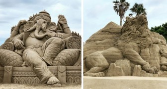 Toshihiko Hosaka: 15 foto delle incredibili opere dell'artista che crea sculture di sabbia
