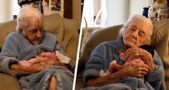 92-jarige grootmoeder belooft lang genoeg te leven om haar kleindochter te ontmoeten: de foto's van de gebeurtenis zijn heel lief