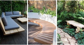 10 inspirations meilleures les unes que les autres pour décorer votre jardin avec les bancs 