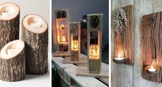 9 idées pour réaliser de très beaux bougeoirs DIY avec le bois recyclé et les palettes 