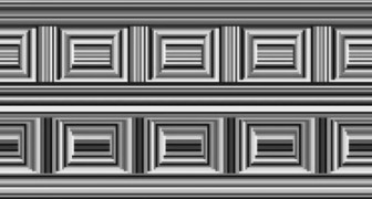Una curiosa illusione ottica: in mezzo a questi rettangoli si nascondono 16 cerchi, riesci a vederli?