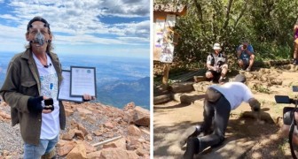 Uomo spinge una nocciolina su una montagna usando il naso: è subito record mondiale