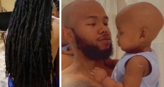 Papà si rade a zero i lunghi capelli per sostenere la figlioletta malata di cancro