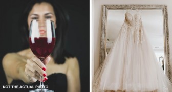 Sie wählt das Hochzeitskleid ihrer Mutter für ihre Hochzeit, aber die Trauzeugin beschmutzt es mit Wein