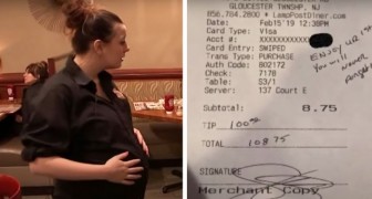 Un officier de police laisse un pourboire de 100 euros à une serveuse enceinte