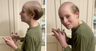 Ze laat haar 12-jarige zoon zijn haar knippen als een stripfiguur: hij ziet eruit als een vriendelijk oud mannetje (+ VIDEO)