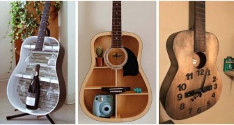 10 fantastici spunti creativi per arredare con vecchie chitarre