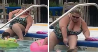 Deze vrouw besloot de haren van haar benen in het zwembad te scheren: een gebruiker filmde de bizarre scène