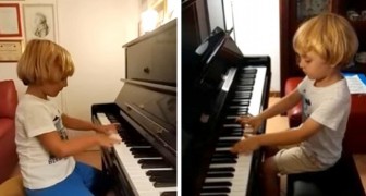At the age of 5, he can play the piano brilliantly: they call him the little Mozart