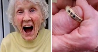 Ze vindt de trouwring die ze jaren geleden was kwijtgeraakt: de 85-jarige kan haar emotie niet bedwingen