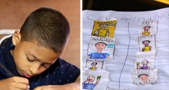 A penniless child can't buy a football sticker album, so he designs his own