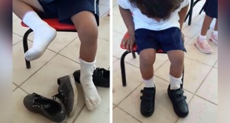 This teacher notices that one of her students has worn out shoes: she decides to buy her a new pair (+ VIDEO)