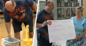 Students donate money to their janitor to allow him to travel overseas to meet his newborn grandson