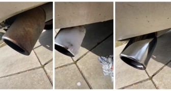 Hai notato quanto è sporco il tubo di scappamento dell'auto? Puoi farlo brillare con un trucco semplicissimo
