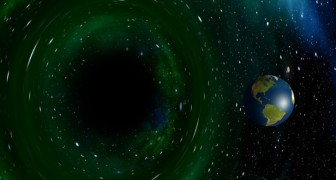 Vår planet riskeras att gå förlorad i rymdens djup och slukas upp av ett svart hål