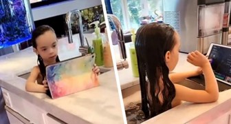 Elle donne le bain de sa fille de 6 ans dans l'évier de la cuisine : la scène qui a fait bondir le web