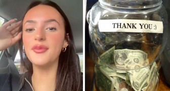 Woman pays for her coffee and the waiter puts her change into his tip jar without asking for permission: she is stunned