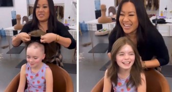 Bambina con alopecia riceve la sua prima parrucca: la sua reazione è commovente