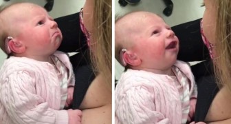 Mother shares the moment when her deaf baby hears her voice for the first time
